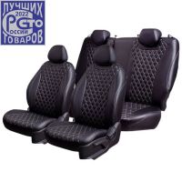 Чехлы Премиум Экокожа Байрон Ромб на Hyundai Accent 1999-2011 г.в. Чехлы Премиум Экокожа Байрон Ромб на Hyundai Accent 1999-2011 г.в.