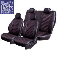 Чехлы Премиум Экокожа Байрон Ромб на Hyundai Accent 1999-2011 г.в. Чехлы Премиум Экокожа Байрон Ромб на Hyundai Accent 1999-2011 г.в.