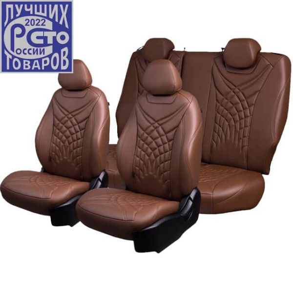 Чехлы Премиум Экокожа Байрон Президент|Жук на Daewoo Lanos