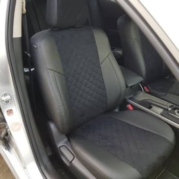 Авточехлы Автопилот черный алькантара Ромб